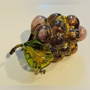 Glass Of Venice Murano Glass Grapes Bunch Hanging Figurine - Purple Amy